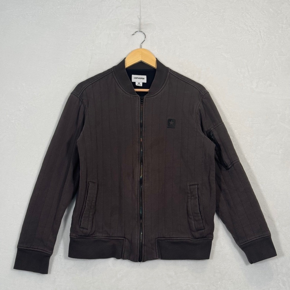 Converse Brown Ribbed Bomber Jacket Medium